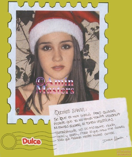 'Querido Santa: S que es Muy Difcil pero quisiera pedirte 
que ya No haya tanta Violencia Ni tantas Guerras, Ni tantas Injusticias. Materialmente no se me 
ocurre nada igual y Ropa, pero lo que ms me llenara sera que hubiera Mucho Mucho Amor.' 
Dulce Mara.